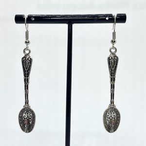 silver spoon earrings